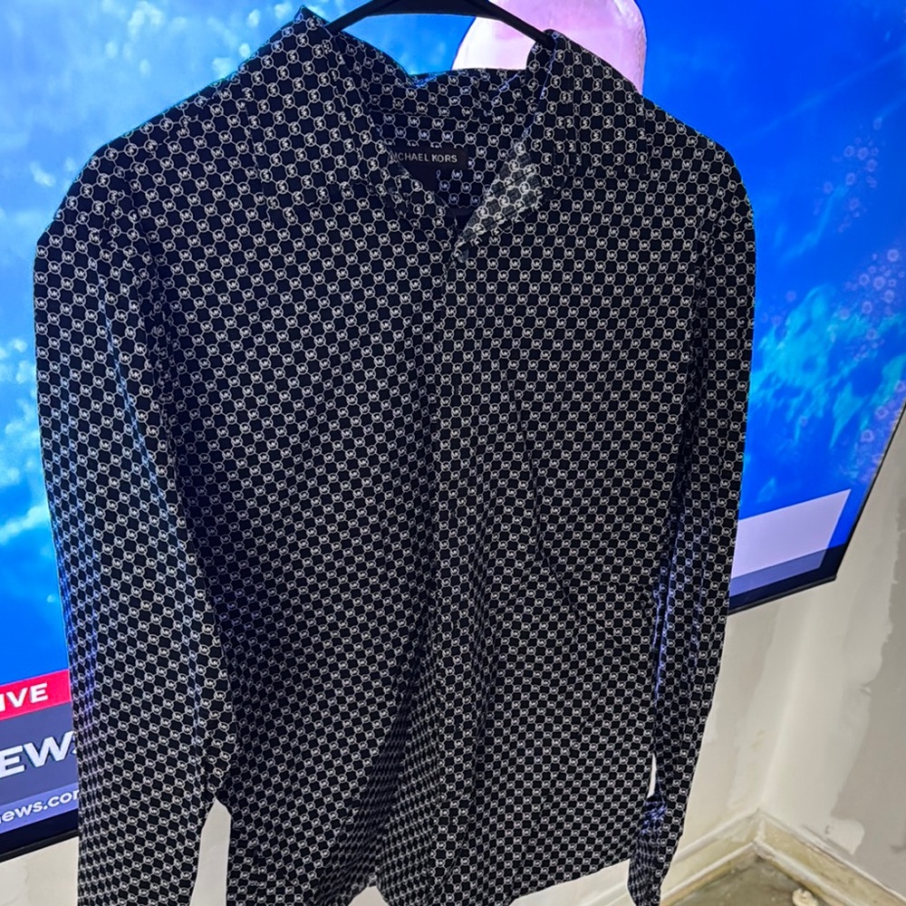 Michael Kors Black Patterned Men's Shirt